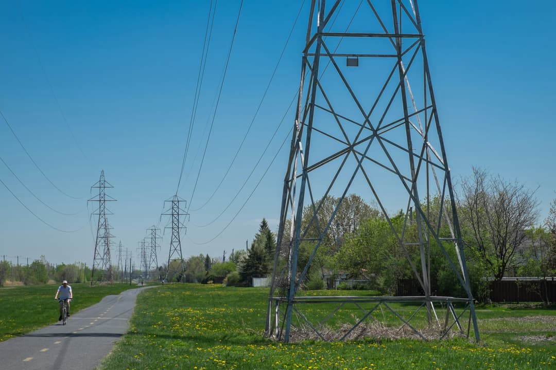 Electric power substation with high voltage equipment and safety worker